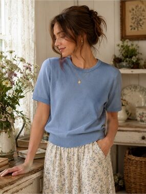 Kersh Women’s Knit Short Sleeved Top - M